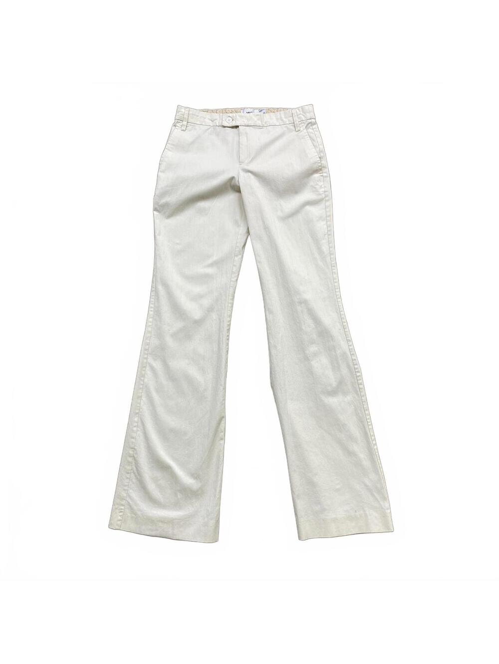 MNG White Wide Leg Dress Pants 2012 Comfy Cotton Size 4 36